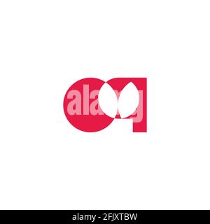 letter oq simple abstract linked geometric logo vector Stock Vector