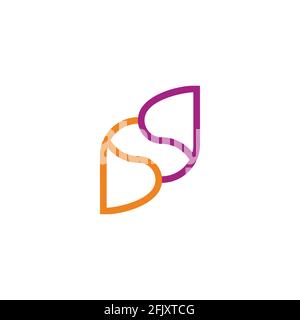 abstract letter bd circle colorful geometric linear logo vector Stock Vector