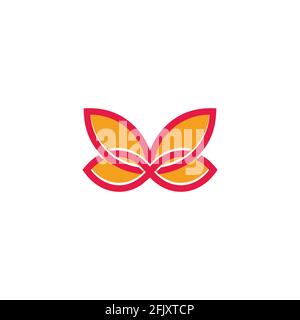 abstract butterfly simple geometric line flat 3d line logo vector Stock Vector