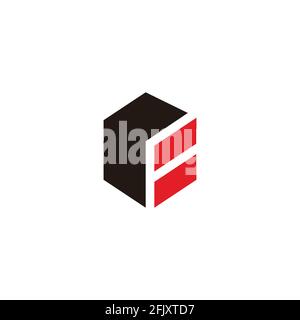 abstract letter rb box shape geometric logo vector Stock Vector