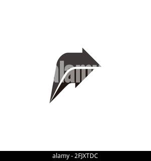 abstract letter f arrows motion geometric logo vector Stock Vector