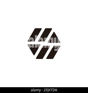 abstract stripes arrows triangle hexagonal geometric logo vector Stock Vector