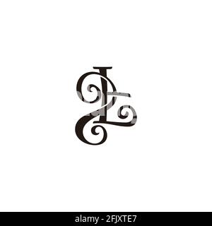 letter 2t linked ribbon simple flat logo vector Stock Vector