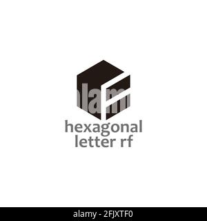 letter rf hexagonal simple geometric logo vector Stock Vector