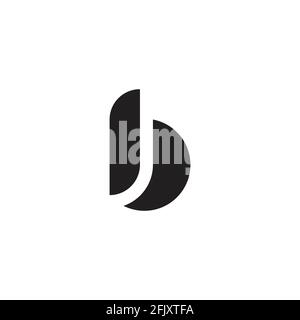 letter bj curves geometric simplicity concept logo vector Stock Vector