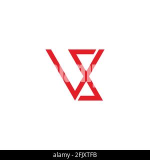 letter sv simple linked geometry fashion logo vector Stock Vector