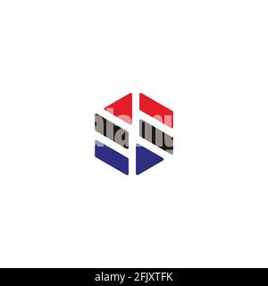abstract letter s hexagonal geometric colorful logo vector Stock Vector