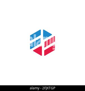 opposite arrows exchange symbol geometric hexagonal vector Stock Vector