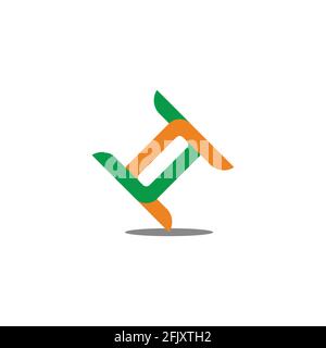 letter hc linked colorful shadow design logo vector Stock Vector