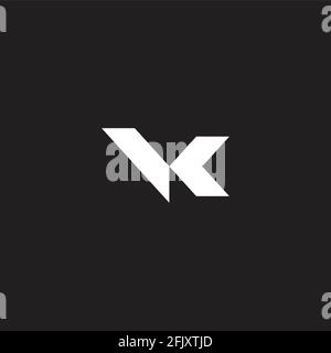 letter vk simple linked geometric arrow logo vector Stock Vector