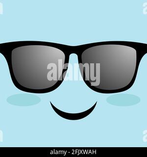 happy face with sunglasses Stock Vector