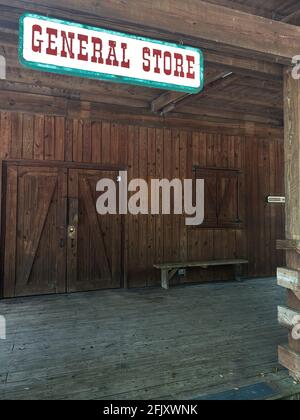 A closed old general store in a small town in St. Augustine, Florida no longer open to the public. Stock Photo