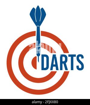 Dartboard, playing darts game, target with aim Stock Vector