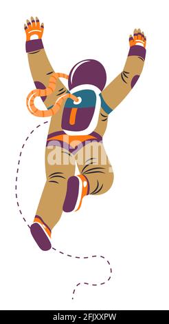 Astronaut floating in space, cosmonaut in galaxy Stock Vector