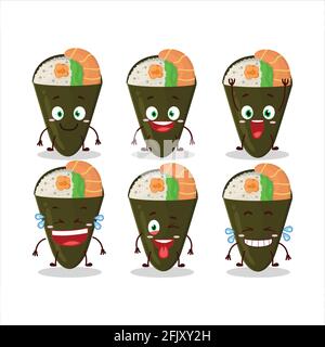 Cartoon character of temaki with smile expression. Vector illustration Stock Vector