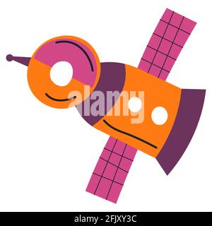 Artificially made satellite orbiting in space Stock Vector
