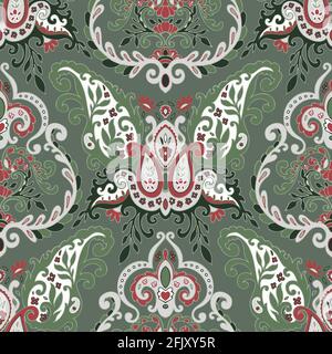 Floral ornaments with blossom and foliage pattern Stock Vector
