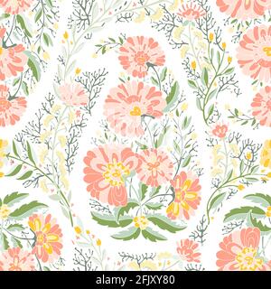 Florist composition with roses or blooming flower Stock Vector