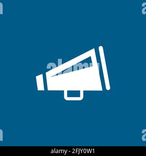 Megaphone Icon On Blue Background. Blue Flat Style Vector Illustration. Stock Vector