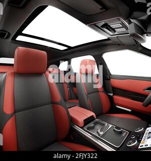 range rover velar with interior and black background Stock Photo