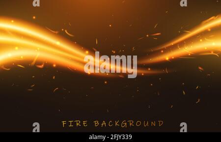 illustration of burning fire flame on black background Stock Vector