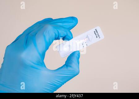 Negative SARS-CoV-2 Rapid Antigen Test Stock Photo