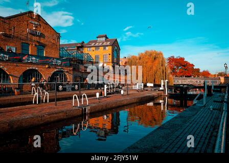 Camden Lock on Regent's Canal, Camden Town, London, England Stock Photo