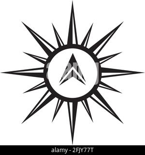 Compass icon logo design vector template Stock Vector