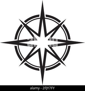 Compass icon logo design vector template Stock Vector