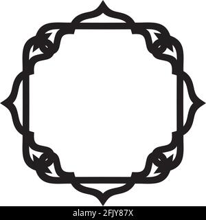 Islamick border background logo design vector template Stock Vector