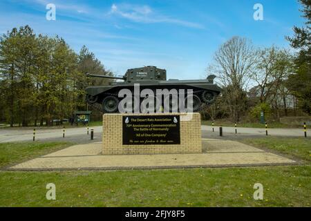 The Desert Rats (7th Armoured Division) Memorial in Thetford Forest, Norfolk, UK Stock Photo