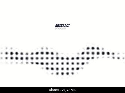 Halftone wave background. Curved gradient wava texture or pattern. Vector illustration. Stock Vector
