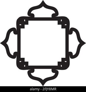 Islamick border background logo design vector template Stock Vector