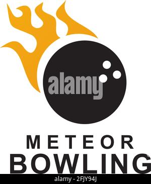 Meteor bowling logo design vector template Stock Vector
