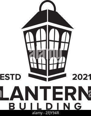 Lantern building logo design vector template Stock Vector