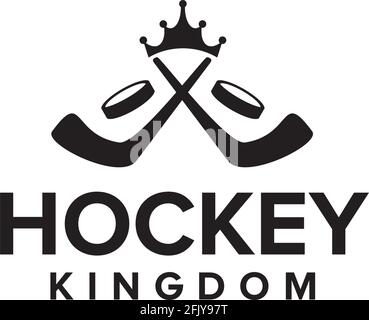 Hockey kingdom logo design vector template Stock Vector
