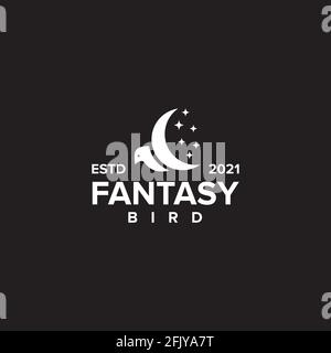 Fantasy bird logo design vector template Stock Vector