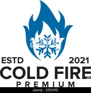 Cold fire logo design vector template Stock Vector