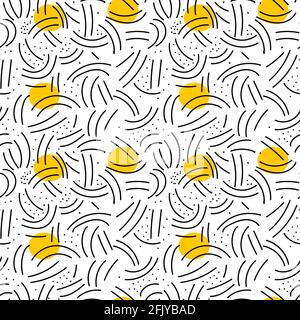 Trendy elements memphis seamless pattern vector d  Stock Vector