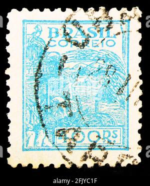 MOSCOW, RUSSIA - SEPTEMBER 27, 2019: Postage stamp printed in Brazil shows Agriculture, serie, circa 1942 Stock Photo