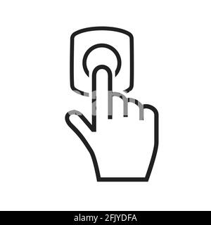 Door bell icon flat style design outline sign vector illustration isolated on white background. Stock Vector