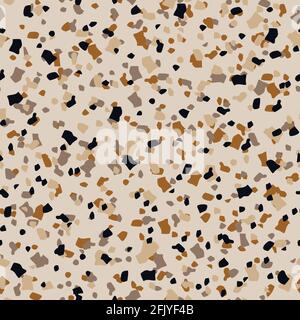 Terrazzo seamless pattern. Abstract mosaic in boho style Stock Vector