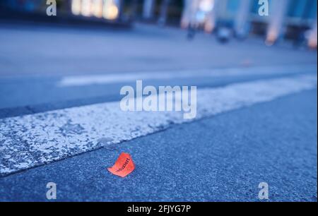 Berlin, Germany. 26th Apr, 2021. 'Reduced' is written on a product sticker located on Alexanderplatz. Credit: Annette Riedl/dpa/Alamy Live News Stock Photo