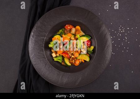 Vegan vegetable curry. Fine dining. Stock Photo