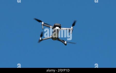 DJI drone, Marivc 2, aka Mavic Pro 2, in flight Stock Photo
