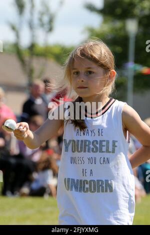 Muirhead Primary School Sports Day Murrin Young (P2) Stock Photo