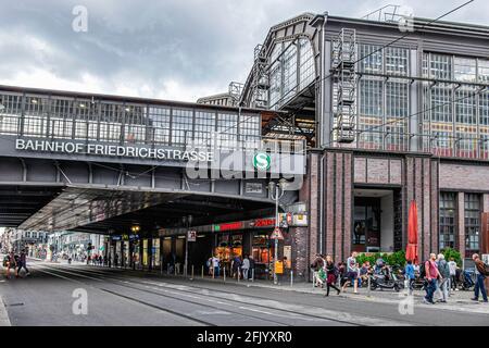 Friedrichstrasse railway station exterior. Historic building in Mitte,berlin,Germany Stock Photo