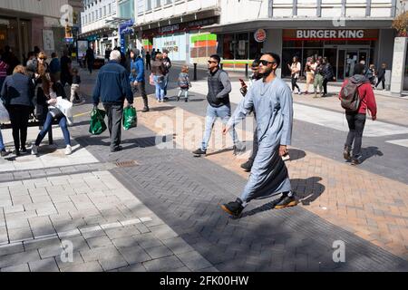 Ethnic minorities in the centre of Birmingham, UK Stock Photo