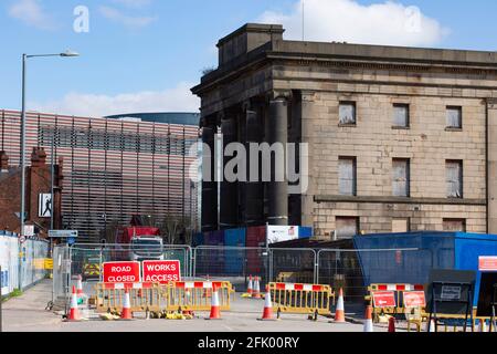 The Curzon Street station building, which will be the HS2 station in Birmingham, UK. The Millennium Point building is behind. Stock Photo