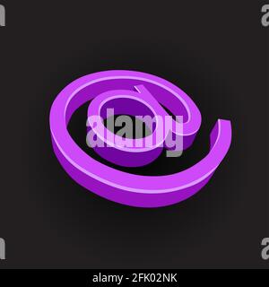 purple color email sign symbol Stock Vector